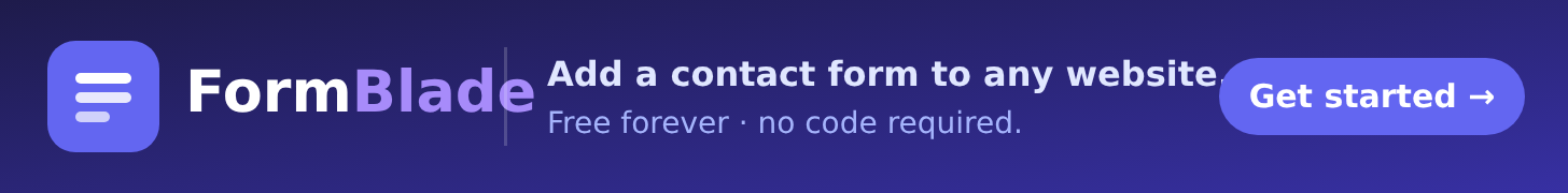 FormBlade — add a contact form to any website, free forever